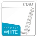 Binders | Cardinal 84270CB 11 in. x 17 in. 5-Tab Write 'n Erase Tabloid Index Dividers - White image number 1