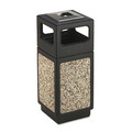 Trash & Waste Bins | Safco 9470NC 15 Gallon Polyethylene/Stainless Steel Canmeleon Aggregate Panel Receptacles - Black image number 0