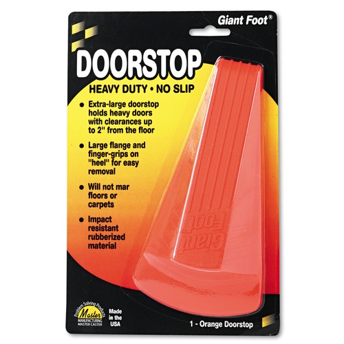 Office & Office Supplies | Master Caster 00965 Giant Foot 3.5 in. W x 6.75 in. D x 2 in. H No-Slip Rubber Wedge Doorstop - Safety Orange image number 0