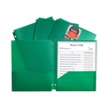 File Folders | C-Line 33933 11 in. x 8.5 in. 3-Hole Punch Two-Pocket Heavyweight Poly Portfolio Folder - Green (25/Box) image number 1