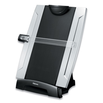 Fellowes Mfg Co. 8033201 150 Sheet Capacity Plastic Office Suites Desktop Copyholder with Memo Board - Black/Silver