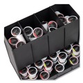 Breakroom Supplies | Mind Reader CPODBK-BLK 14.25 in. x 9 in. x 12.15 in. 4-Compartment Anchor Collection Single Serve Pod Countertop Dispenser - Black image number 3