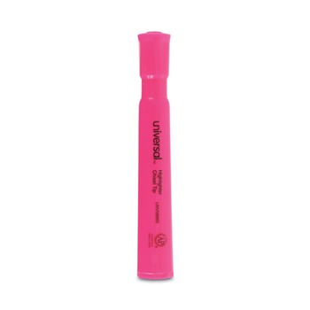 Universal UNV08865 Fluorescent Ink Chisel Tip, Desk Highlighters - Pink (1 Dozen)