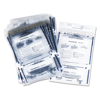 PM Company PMF-58008 11 x 15 Plastic Tamper Evident Dual Deposit Bags - Clear (100/Pack)