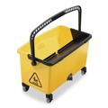 Mop Buckets | Rubbermaid Commercial HYGEN FGQ90088YEL HYGEN Press Wring Bucket for Microfiber Flat Mops (Yellow) image number 2