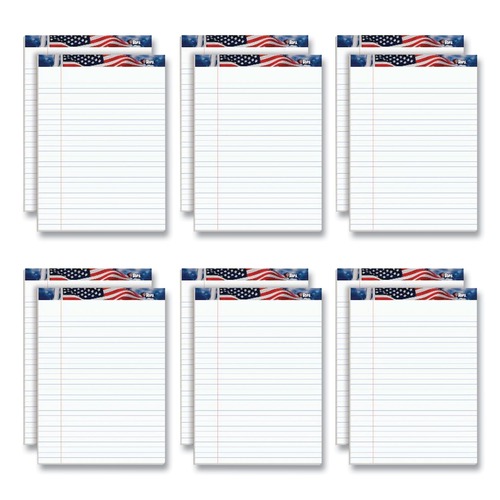 Notebooks & Pads | TOPS 75111 50-Sheets 8.5 in. x 11.75 in. Wide/Legal Rule American Pride Writing Pad - Red/White/Blue Headband (12 Pads/Pack) image number 0