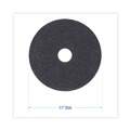 Cleaning & Janitorial Accessories | Boardwalk BWK4017HIP 17 in. Diameter High Performance Stripping Floor Pads - Black (5/Carton) image number 2