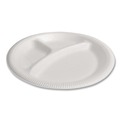Bowls and Plates | Plastifar 12201 9 in. Diameter 3-Compartment Plate Foam Dinnerware - White (500/Pack) image number 2