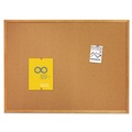  | Quartet 303 36 in. x 24 in. Classic Series Cork Bulletin Board - Tan Surface, Oak Fiberboard Frame image number 0