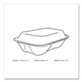 Food Trays, Containers, and Lids | Vegware VW-HC96NFA 6.1 in. x 9 in. x 2.9 in. Nourish Molded Fiber Compostable Sugarcane Takeout Containers - Natural (200/Carton) image number 4