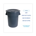 Trash & Waste Bins | Boardwalk 3485198 32 gal. Linear-Low-Density Polyethylene Round Waste Receptacle - Gray image number 4