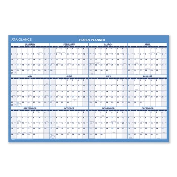 AT-A-GLANCE PM200-28 12-Month (Jan to Dec): 2026 36 in. x 24 in. Horizontal Reversible/Erasable Wall Planner - White/Blue Sheets