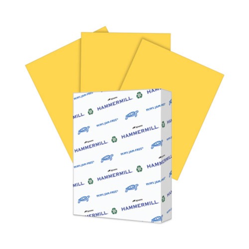 Copy & Printer Paper | Hammermill 10316-8 Colors 20 lbs. 8.5 in. x 11 in. Print Paper - Goldenrod (500/Ream) image number 0