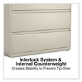 Office Filing Cabinets & Shelves | Alera 25504 42 in. x 18.63 in. x 40.25 in. 3 Legal/Letter/A4/A5 Size Lateral File Drawers - Putty image number 5