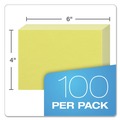 Flash Cards | Oxford 7420 CAN 4 in. x 6 in. Unruled Index Cards - Canary (100/Pack) image number 2