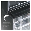 Boxes & Bins | Deflecto 20604OP Tilt Bin 23.63 in. x 3.63 in. x 4.5 in. Interlocking Multi-Bin Storage Organizer - Black/Clear image number 8