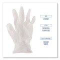 Disposable Gloves | Boardwalk BWK365LBX Disposable Powder-Free Vinyl Gloves - Large, Clear (100/Box) image number 6