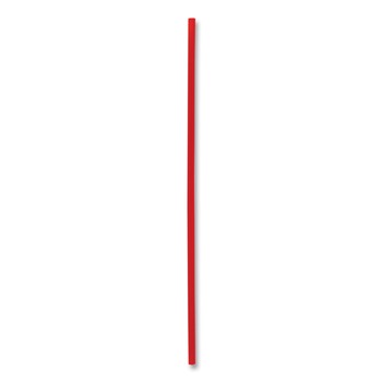 Boardwalk BWKSTRU525R10 5.25 in. Polypropylene Single-Tube Stir-Straws - Red (10000/Carton)