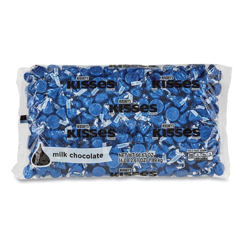Snacks | Green Rabbit 16019 66.7 oz Bag Milk Chocolate KISSES - Dark Blue Wrappers image number 0
