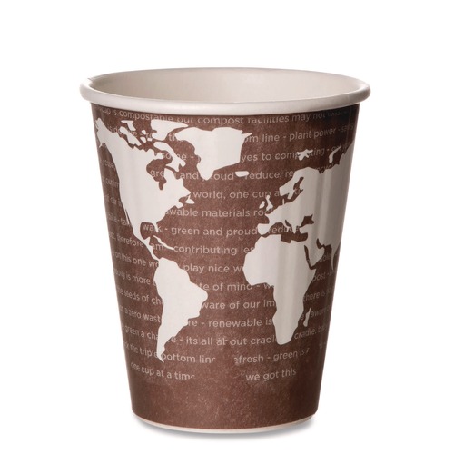  | Eco-Products EP-BNHC8-WD 8 oz. World Art Renewable and Compostable Insulated PLA Hot Cups (800/Carton) image number 0