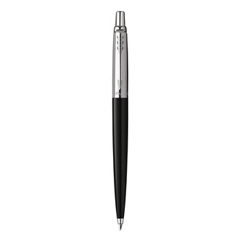 Parker 2096873 0.7 mm Medium Jotter Retractable Ballpoint Pen - Blue Ink, Black/Chrome Barrel