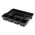 Desk Accessories & Office Organizers | Universal UNV20120 14.88 in. x 11.88 in. x 2.5 in. 8 Compartments High Capacity Plastic Drawer Organizer - Black image number 1