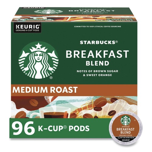 Coffee | Starbucks 12433992 Coffee K-Cups - Breakfast Blend (96/Carton) image number 0