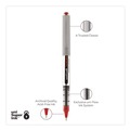 Pens | uni-ball 60139 VISION Fine 0.7 mm Stick Roller Ball Pen - Red Ink Silver/Red/Clear Barrel (1-Dozen) image number 2