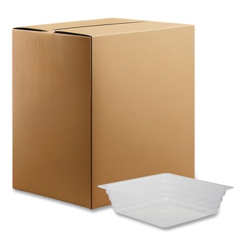 Reynolds Wrap R4296 4 oz. cap. 3.5 in. x 3.5 in. x 1 in. Shallow Reflections Portion Plastic Trays - Clear (2500/Carton)