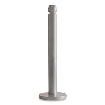SMOKING RECEPTACLES | Rubbermaid Commercial FGR1SM 4 in. x 41 in. 0.9 gal. Round Steel Smoker's Pole - Silver