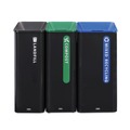Trash & Waste Bins | Rubbermaid Commercial 2078967 Sustain 15 gal Metal/Plastic Decorative Refuse with Recycling Lid - Black image number 2