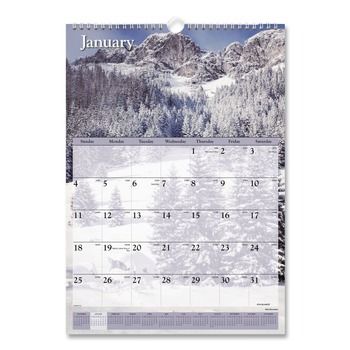 OFFICE AND OFFICE SUPPLIES | AT-A-GLANCE DMW20028 12-Month (Jan-Dec): 2026 12 in. x 17 in. Landscape Photography Scenic Monthly Wall Calendar - White/Multicolor Sheets