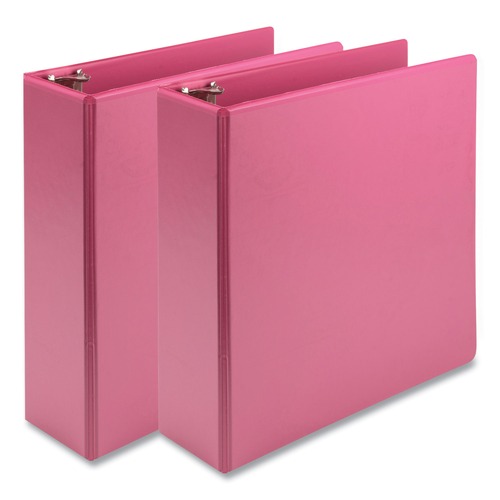 Binders | Samsill U86876 Earth's Choice 3 Rings 3 in. Capacity 11 in. x 8.5 in. Plant-Based Economy Round Ring View Binders - Pink (2/Pack) image number 0