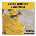Mop Buckets | Rubbermaid Commercial FG748000YEL WaveBrake 2.0 26 qt. Side-Press Plastic Bucket/Wringer Combos - Yellow image number 10