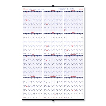 Brownline C172212 12-Month (Jan to Dec): 2026 24 in. x 36 in. Yearly Wall Calendar - White/Blue Sheets