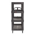 Cleaning Carts | Rubbermaid Commercial 2128657 BRUTE 24.35 in. x 54.1 in. x 62.4 in. 4 Shelves 700 lb Capacity Plastic Heavy Duty Ergo Utility Cart - Black image number 2