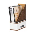 Filing Racks | Bankers Box 07223 4 in. x 9 in. x 11.5 in. Corrugated Cardboard Magazine File - Wood Grain (12/Carton) image number 2