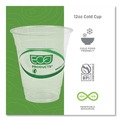  | Eco-Products EP-CC12-GS 12 oz. GreenStripe Renewable and Compostable Cold Cups - Clear (1000/Carton) image number 6