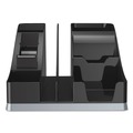 Desktop Organizers | Deflecto 35172 8.13 in. x 9.13 in. x 5.19 in. 6 Compartments Silhouettes All-In-One Plastic Caddy - Black/Silver image number 1