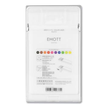 uni-ball 24836 EMOTT Fine 0.4 mm Stick Porous Point Pen - Assorted Ink Colors White Barrel (1-Set)
