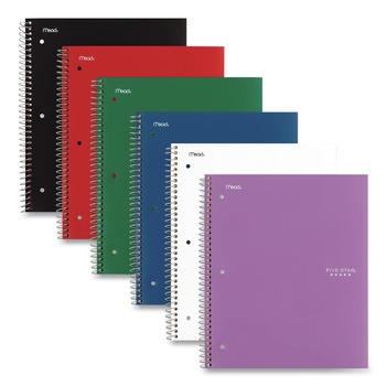PRODUCTS | Five Star 06210 11 in. x 8.5 in. Sheets 3-Subject Medium/College Rule Wirebound Notebook - Randomly Assorted Cover Color