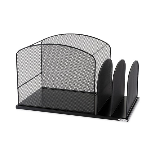 Just Launched | Safco 3259BL Onyx Mesh Desktop Hanging File With Two Upright Sections - Letter, Black image number 0