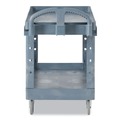 Cleaning Carts | Rubbermaid Commercial 2192464 BRUTE Heavy-Duty Ergo Handle Utility Cart Plastic Two Shelves 500 lb Capacity 25.5-in x 44-in x 39-in Gray image number 1
