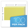 Flash Cards | Oxford 7321 CAN 3 in. x 5 in. Ruled Index Cards - Canary (100/Pack) image number 1