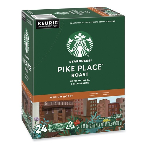 Coffee | Starbucks 12434812 Coffee K-Cups Pack - Pike Place (24/Box) image number 0