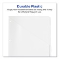 Dividers & Tabs | Avery 16825 5-Tab 11.13 in. x 9.25 in. Write and Erase Durable Plastic Dividers with Straight Pocket - White (1-Set) image number 3