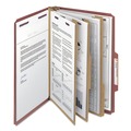 File Folders | Smead 19092 Eight SafeSHIELD Fasteners 2/5-Cut Tabs 3 Dividers Legal Size Pressboard Classification Folders - Red (10/Box) image number 0