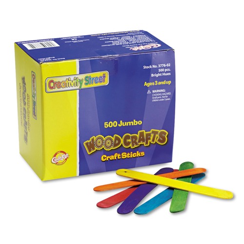 Arts & Crafts Supplies | Creativity Street PAC3776-02 6 in. x 0.75 in. Colored Wood Craft Sticks - Assorted (500/Box) image number 0