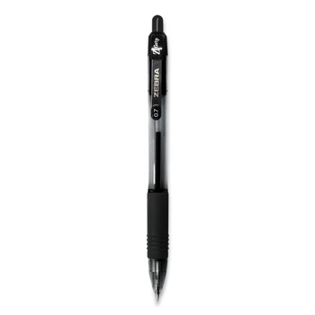 Zebra 25130 0.7 mm Retractable Medium Z-Grip Ballpoint Pen - Black Ink Clear/Black Barrel (30/Pack)