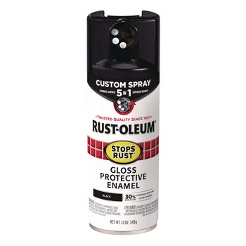 Rust-Oleum 376884 Stops Rust 5-in-1 Spray Paint, Gloss Black, 12 oz Aerosol Can